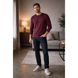 Banana Republic Burgundy Crewneck Sweater Men’s XL Cotton Blend Classic Normcore